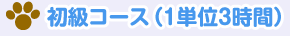 初級コース(1単位3時間)